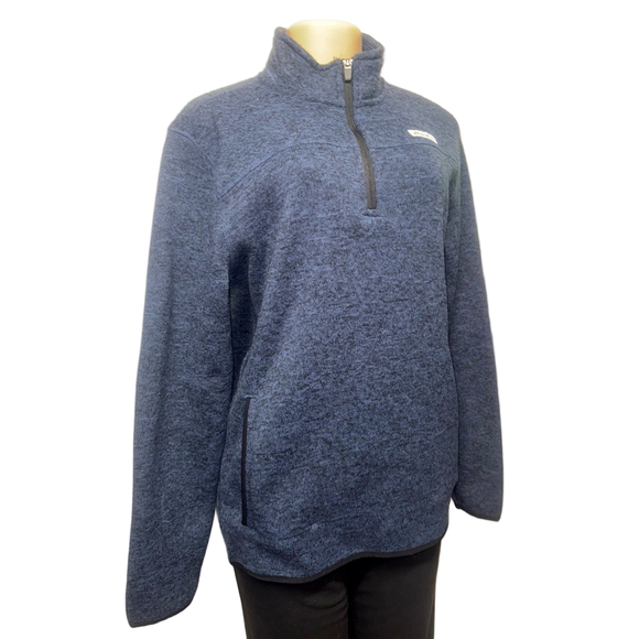 Eddie Bauer Navy Half-Zip Fleece Pullover - Picture 4 of 9